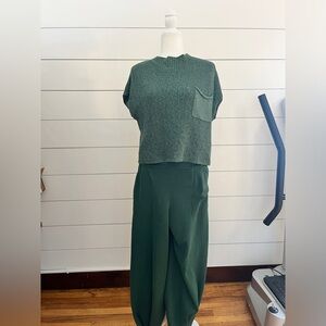 Dark Green Sweater Set. Top: medium Bottom: medium